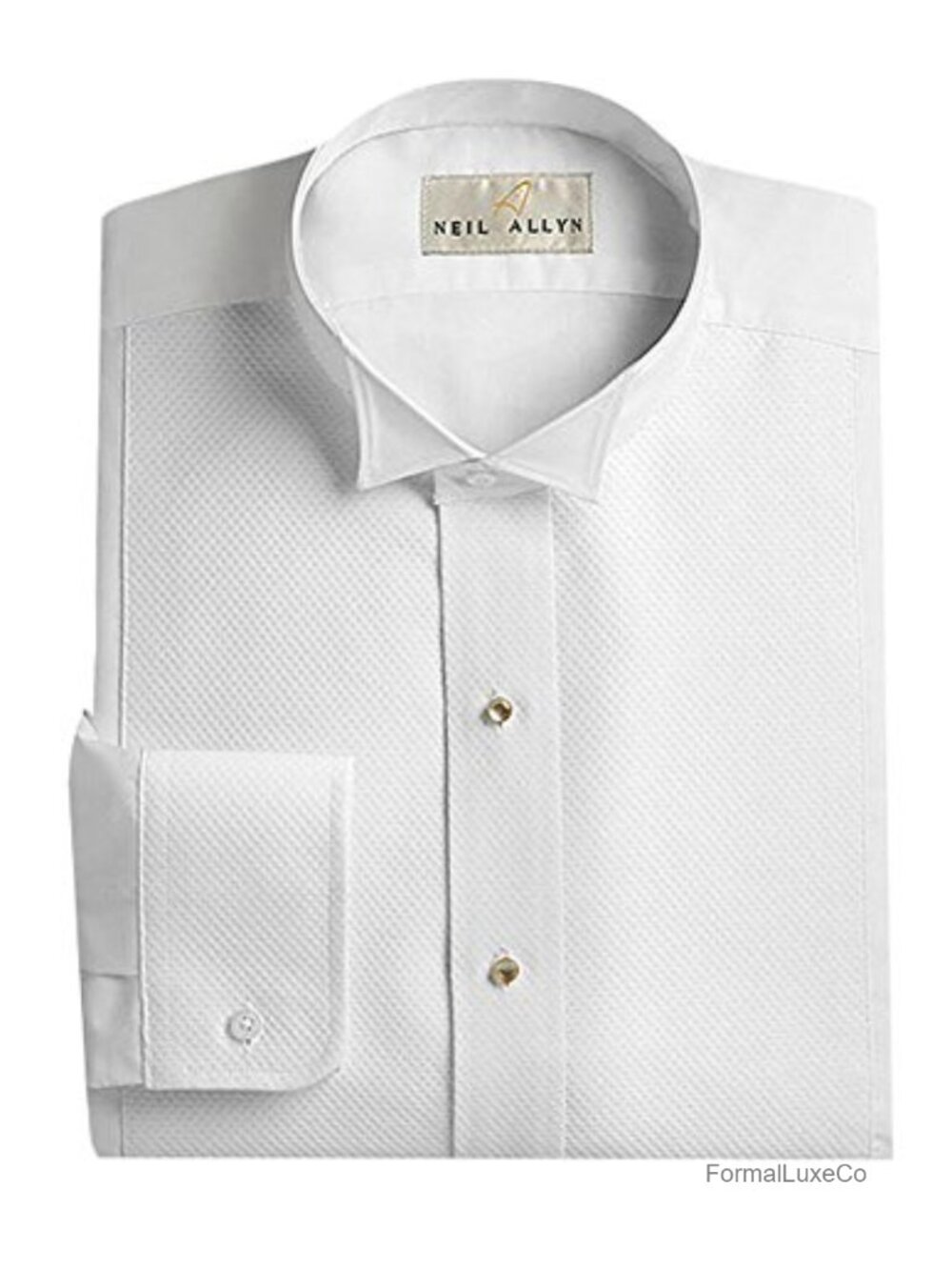 Mens Classic Fit Tuxedo Shirt Wingtip Wing Collar Button Formal